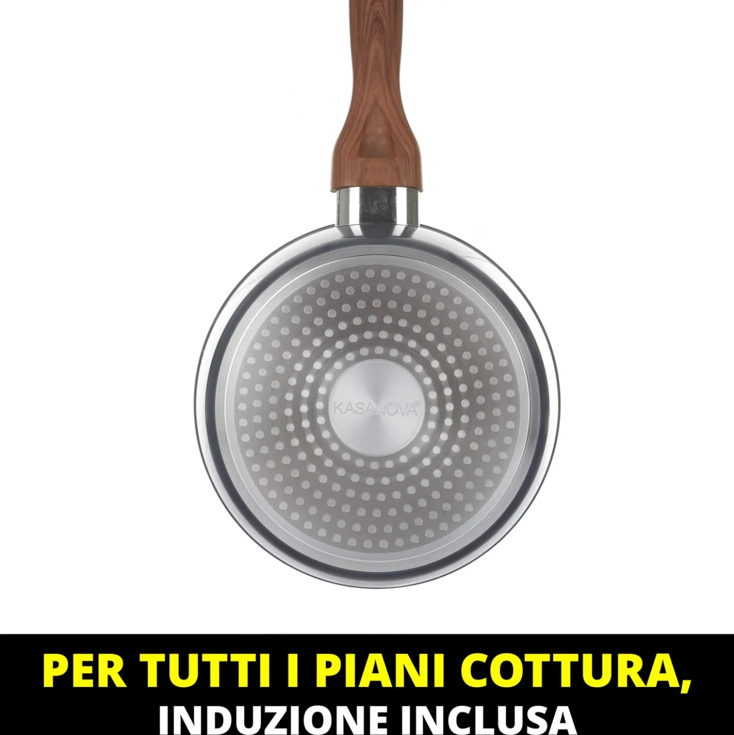 Casseruola un manico 20 cm con coperchio ottanio New Ceramic