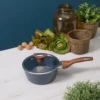 Casseruola un manico 18 cm con coperchio ottanio New Ceramic