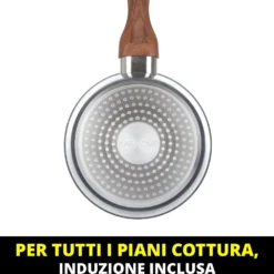 Casseruola un manico 18 cm con coperchio ottanio New Ceramic