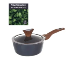 Casseruola un manico 18 cm con coperchio ottanio New Ceramic