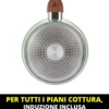 Casseruola un manico 20 cm con coperchio verde New Ceramic