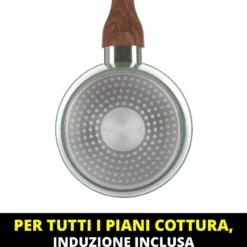 Casseruola un manico 16 cm con coperchio verde New Ceramic