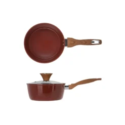 Casseruola un manico 20 cm coperchio burgundy New Ceramic