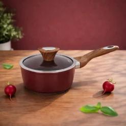 Casseruola un manico 20 cm coperchio burgundy New Ceramic