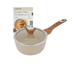 Casseruola un manico 20 cm coperchio taupe New Ceramic