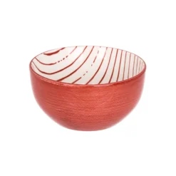 Ciotola bianco righe rosso porcellana Mix e Match