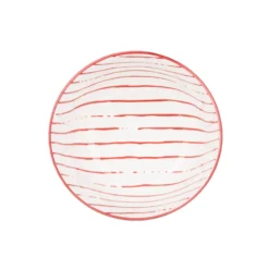 Ciotola bianco righe rosso porcellana Mix e Match
