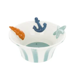 Ciotola 17,3 cm decori mare ceramica azzurra