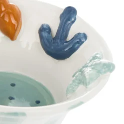 Ciotola 12 cm decori mare ceramica azzurra