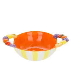 Ciotola 20,8 cm gialla con manici Florafruit ceramica