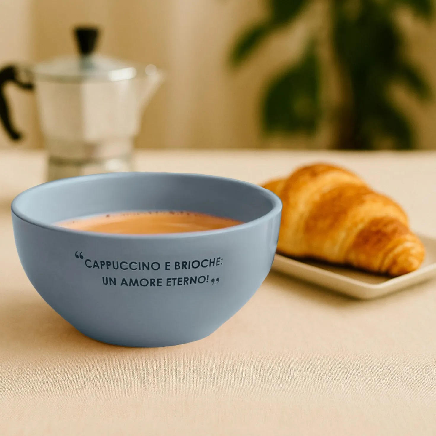 Ciotola 14 cm scritta Quotes blu chiaro