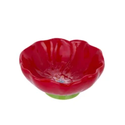 Ciotola fiore rosso 15 cm terracotta Florafruit