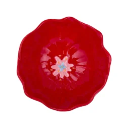 Ciotola fiore rosso 15 cm terracotta Florafruit