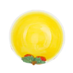 Ciotola fragole 14 cm righe arancioni Florafruit ceramica