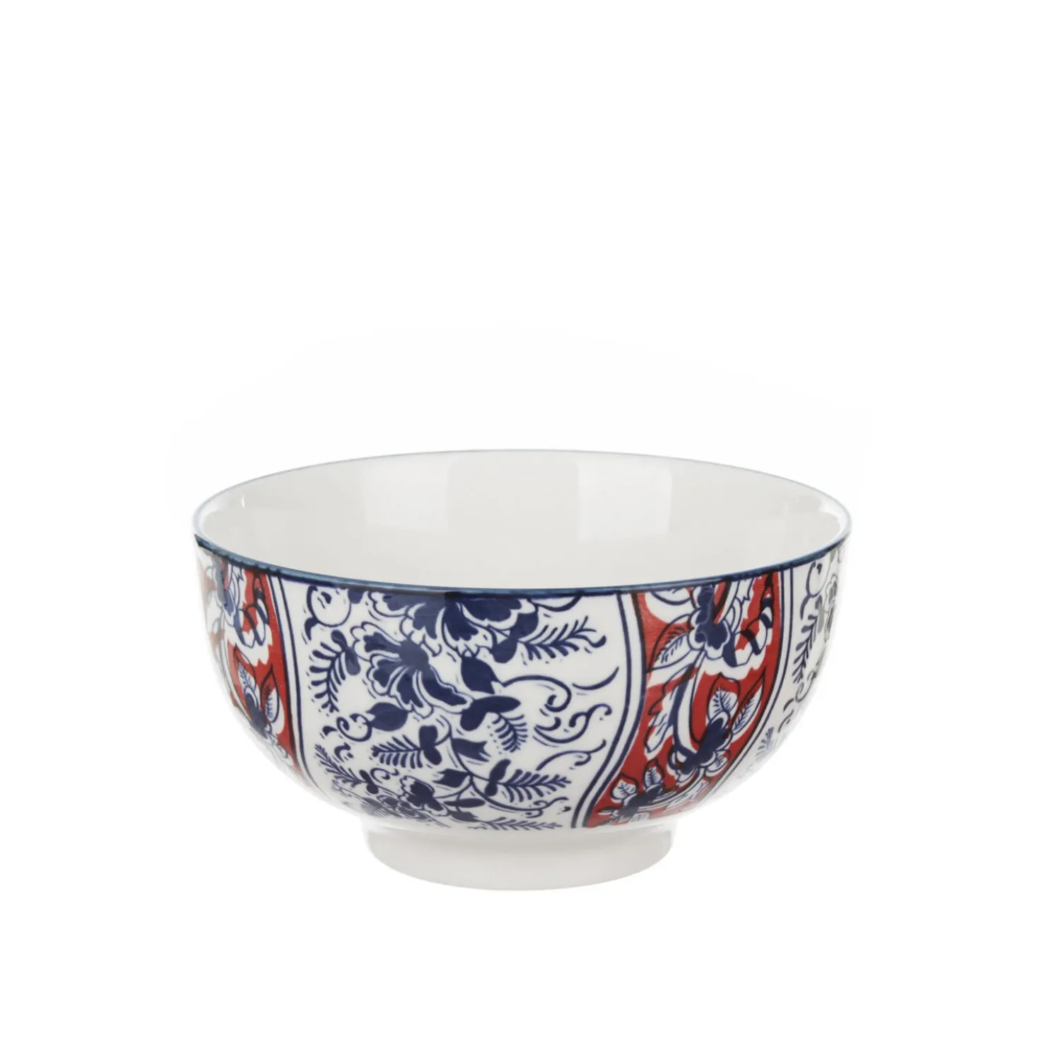 Ciotola in ceramica decori blu rossi orientali 16x9 cm Sushiko