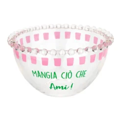 Ciotola in vetro 450 ml Mangia ciò che ami Color Bloom