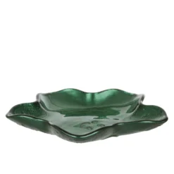 Ciotolina Babbo Natale in vetro 15 cm verde natalizia