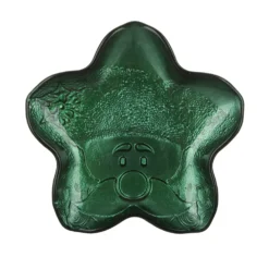 Ciotolina Babbo Natale in vetro 15 cm verde natalizia