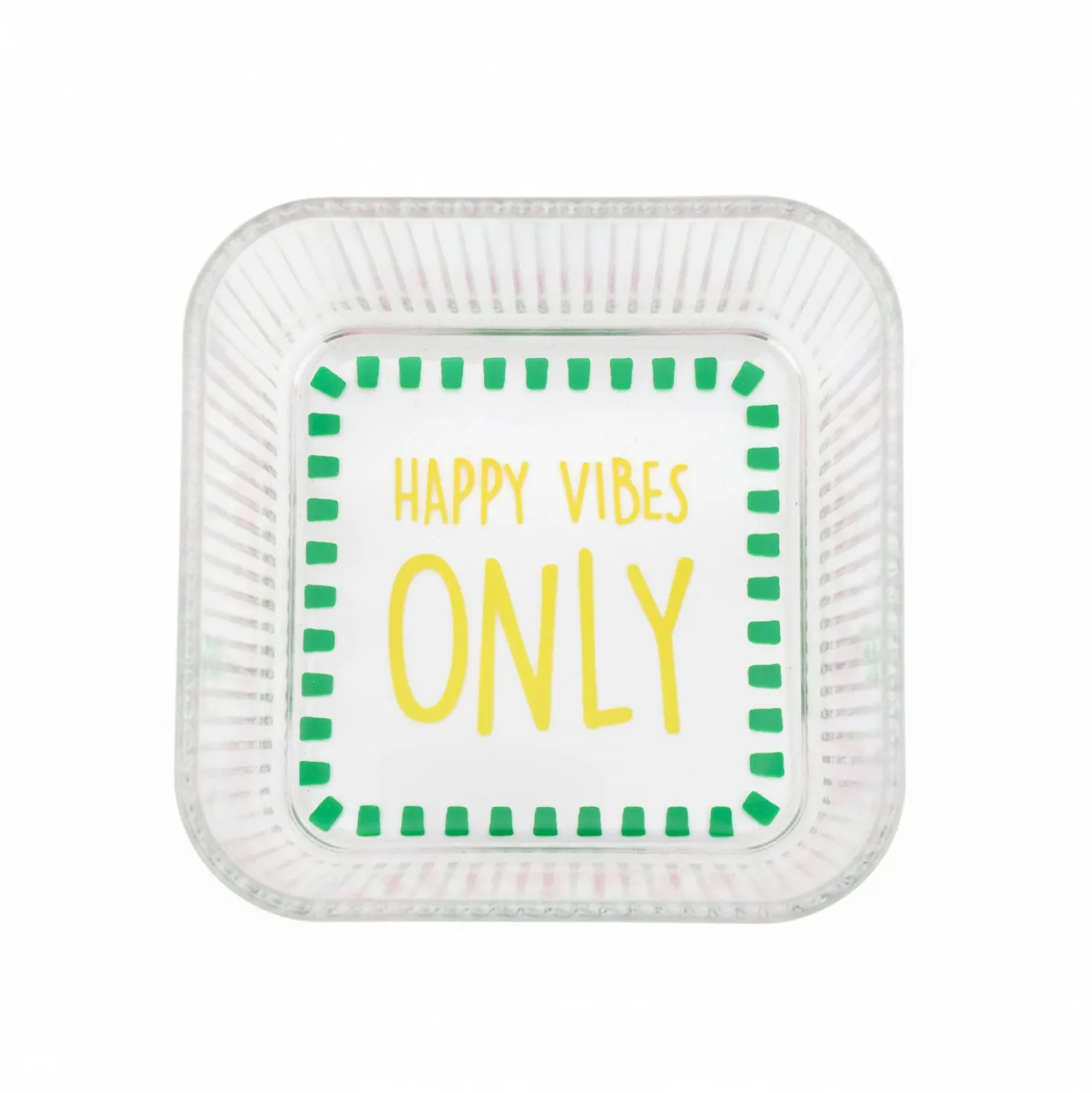 Ciotolina quadrata vetro 10x10 cm Happy Vibes Color Bloom