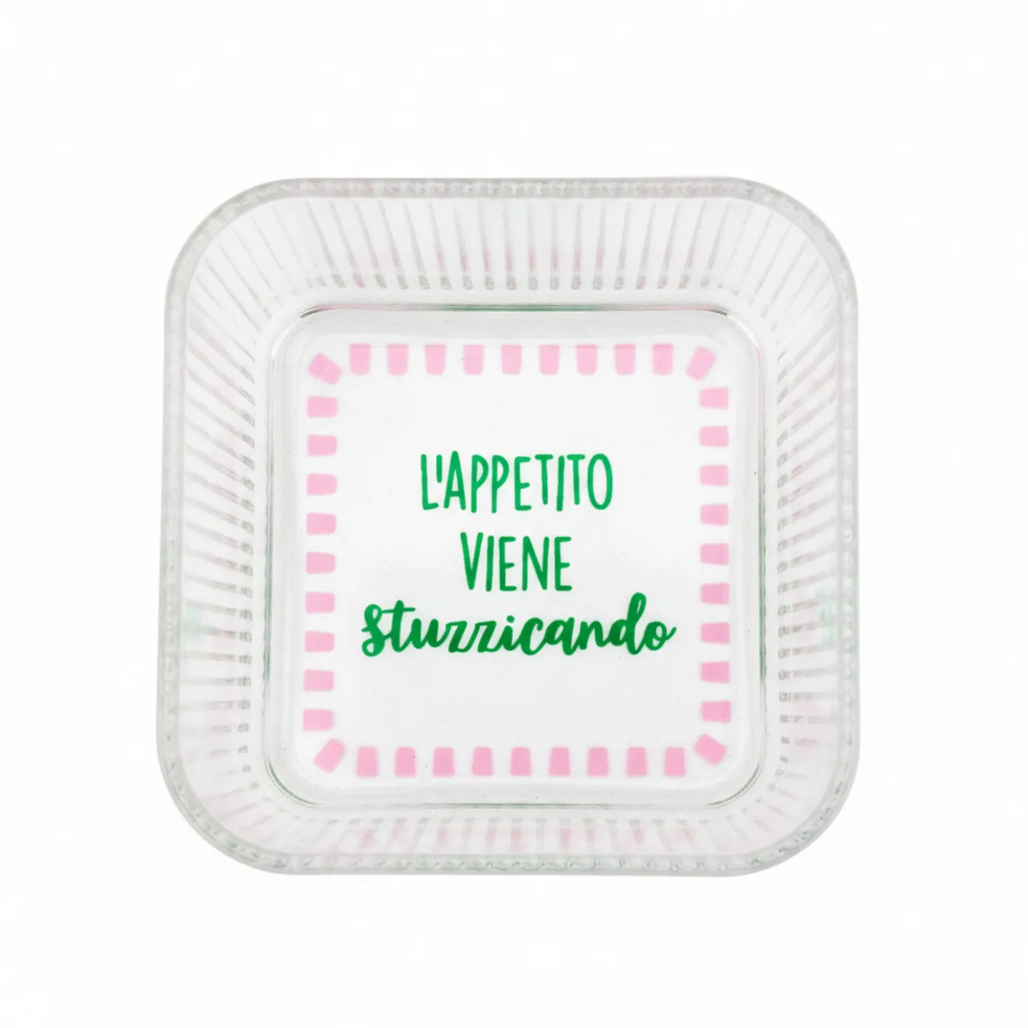 Ciotolina quadrata vetro 10x10 cm Stuzzicando Color Bloom