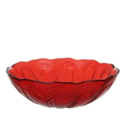 Ciotolina rossa in vetro 16 cm natalizia