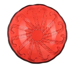 Ciotolina rossa in vetro 16 cm natalizia