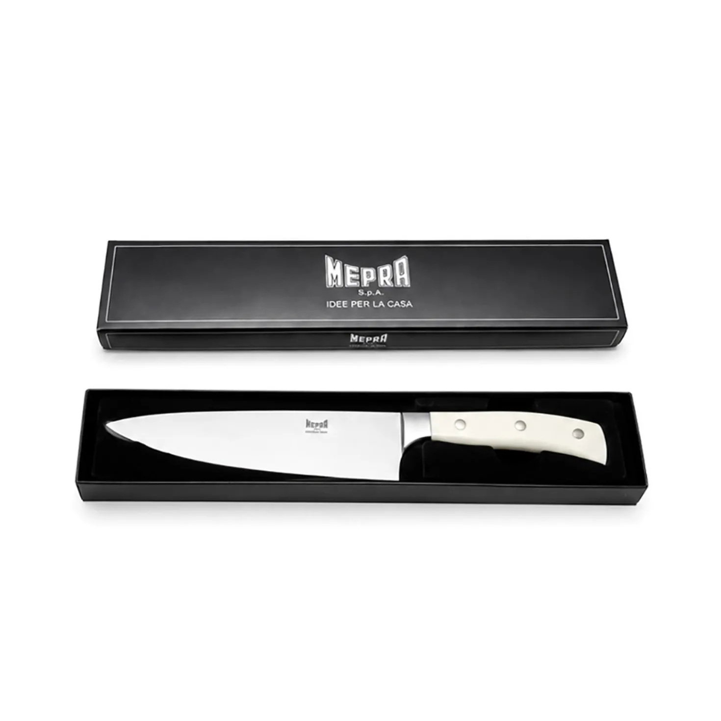 Coltello chef 20 cm Mepra manico bianco