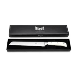 Coltello pane 20 cm Mepra manico bianco