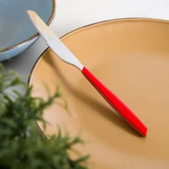 Coltello tavola sfuso rosso in acciaio inox Silhouette