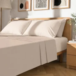 Completo letto matrimoniale cotone beige Nicoletta