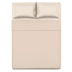 Completo letto matrimoniale cotone beige Nicoletta