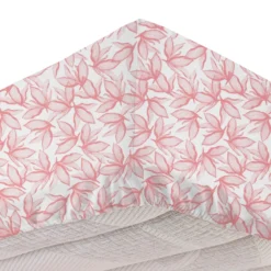 Completo letto matrimoniale policotone foglie rosa