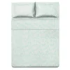 Completo letto matrimoniale policotone foglie verde
