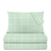 Completo letto matrimoniale policotone quadrotti verde