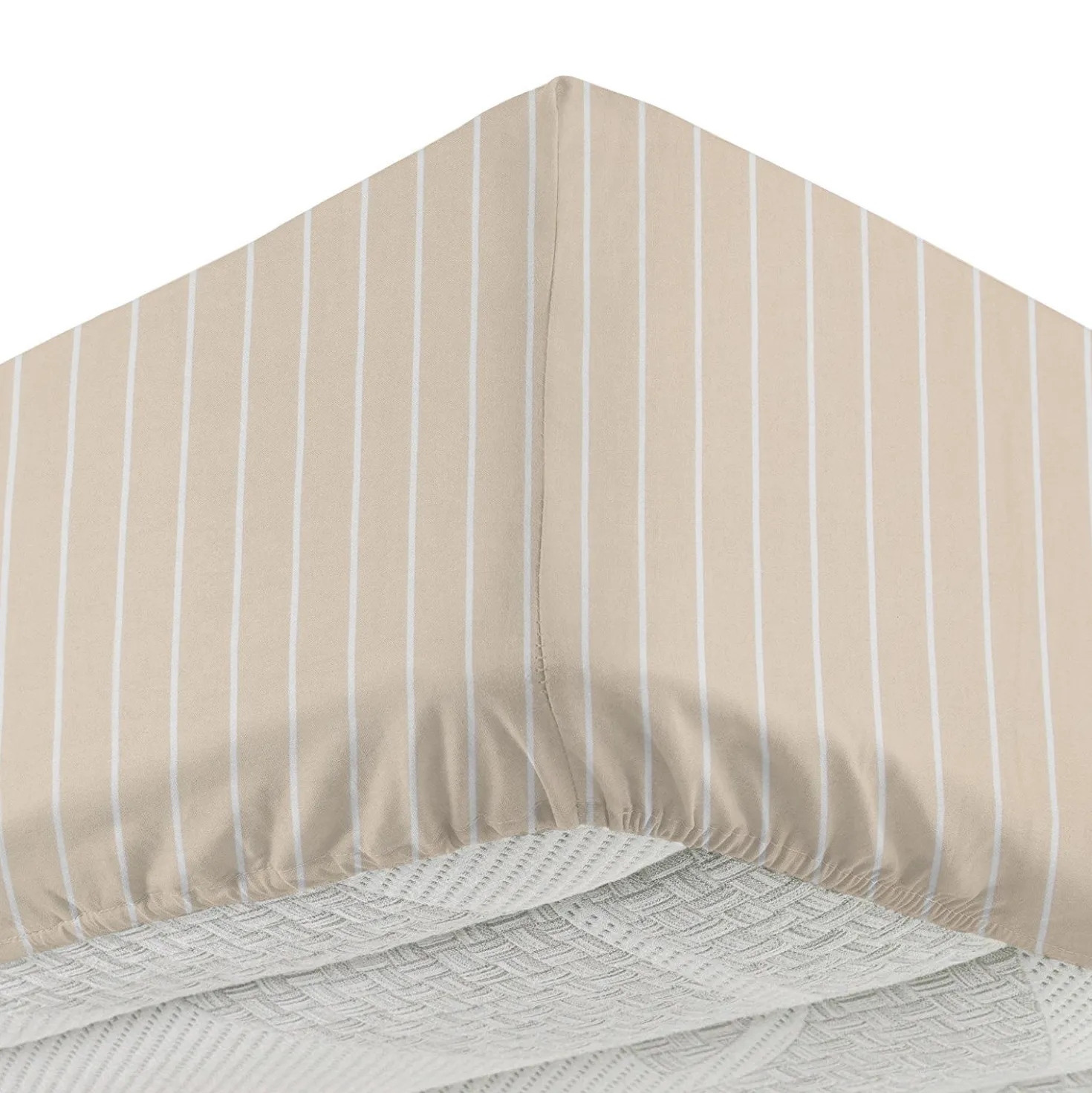 Completo letto matrimoniale policotone righe sabbia