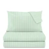 Completo letto matrimoniale policotone righe verde