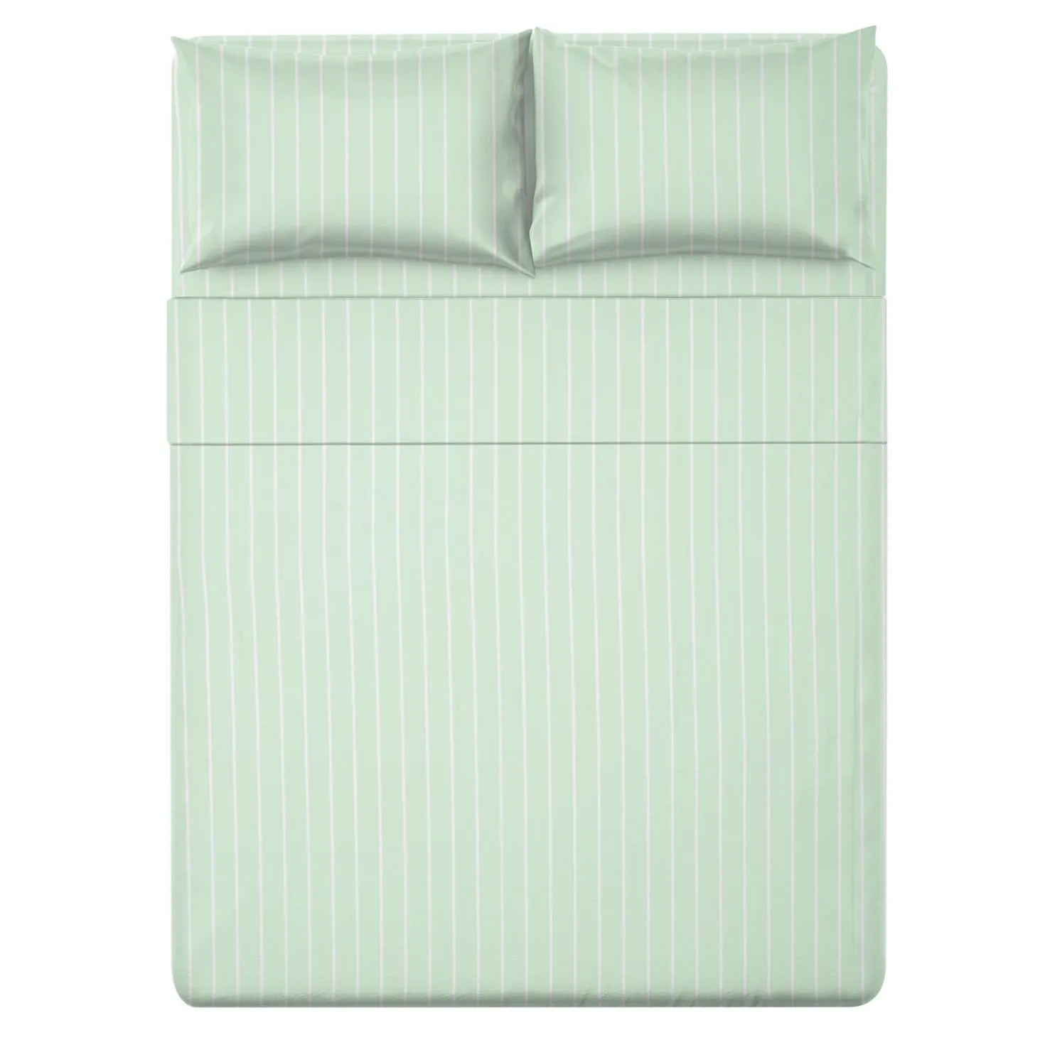 Completo letto matrimoniale policotone righe verde