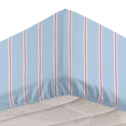 Completo letto matrimoniale righe azzurro