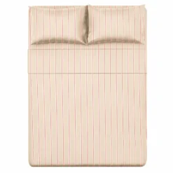 Completo letto matrimoniale righe beige