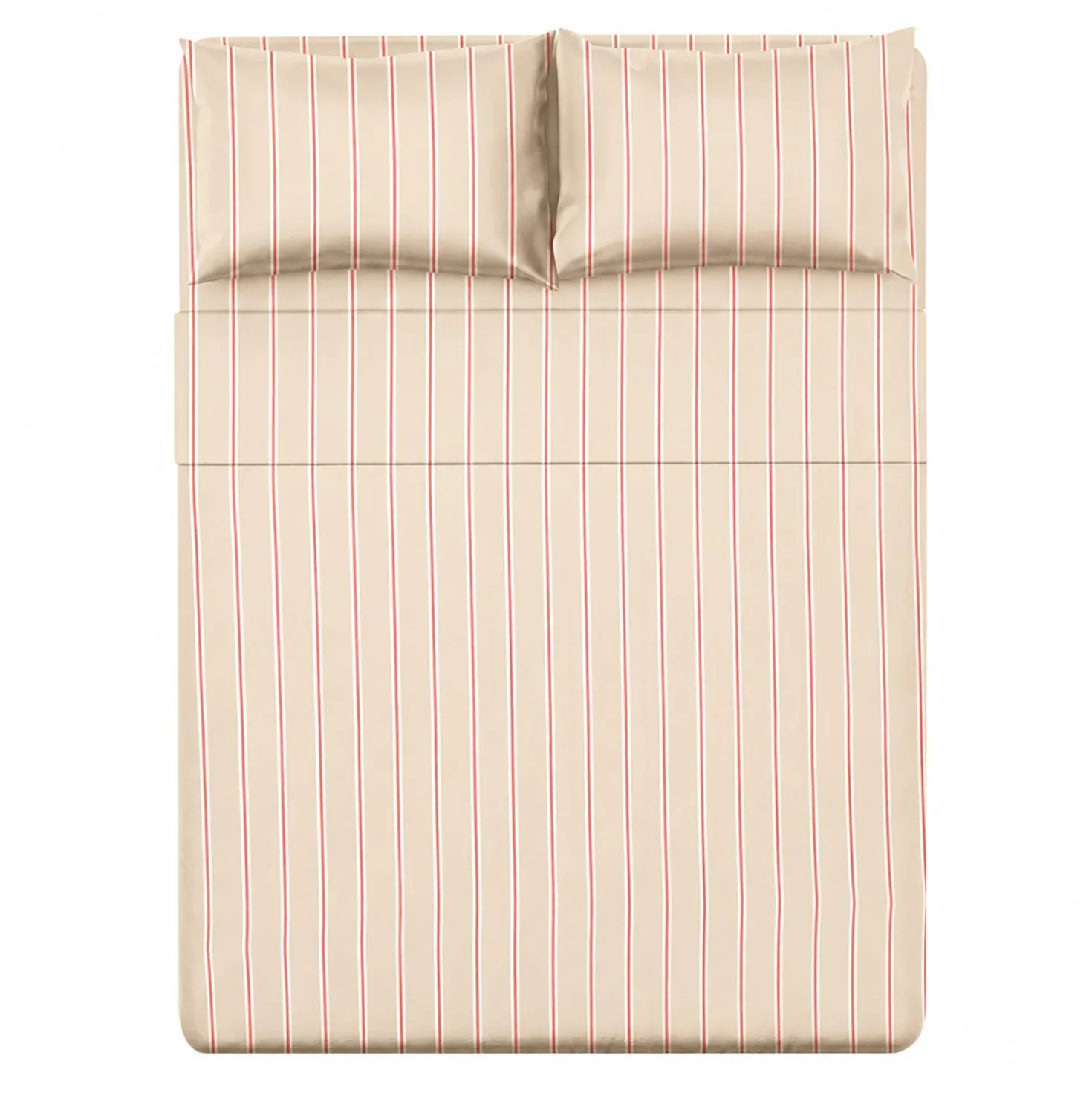 Completo letto matrimoniale righe beige