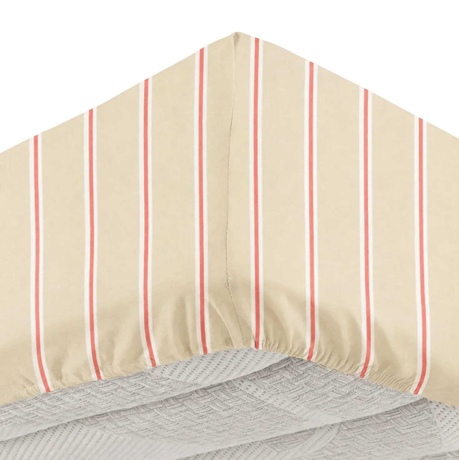 Completo letto matrimoniale righe beige