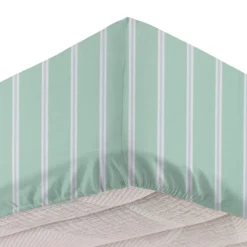 Completo letto matrimoniale righe verde