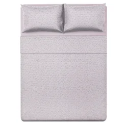 Completo letto matrimoniale stampa pois rosa