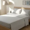 Completo letto matrimoniale stampa pois verde