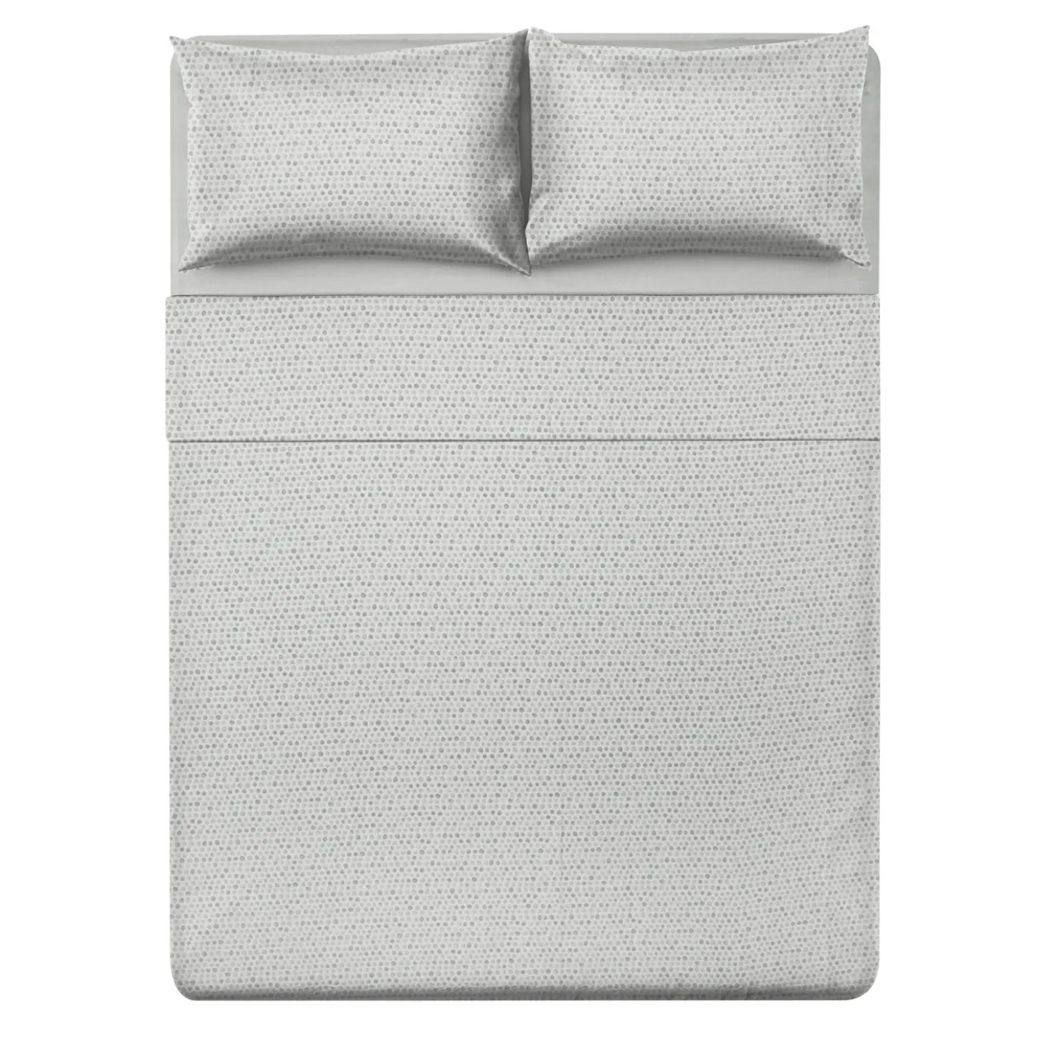 Completo letto matrimoniale stampa pois verde