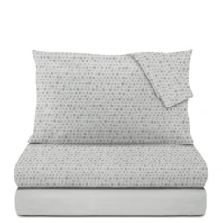 Completo letto matrimoniale stampa pois verde