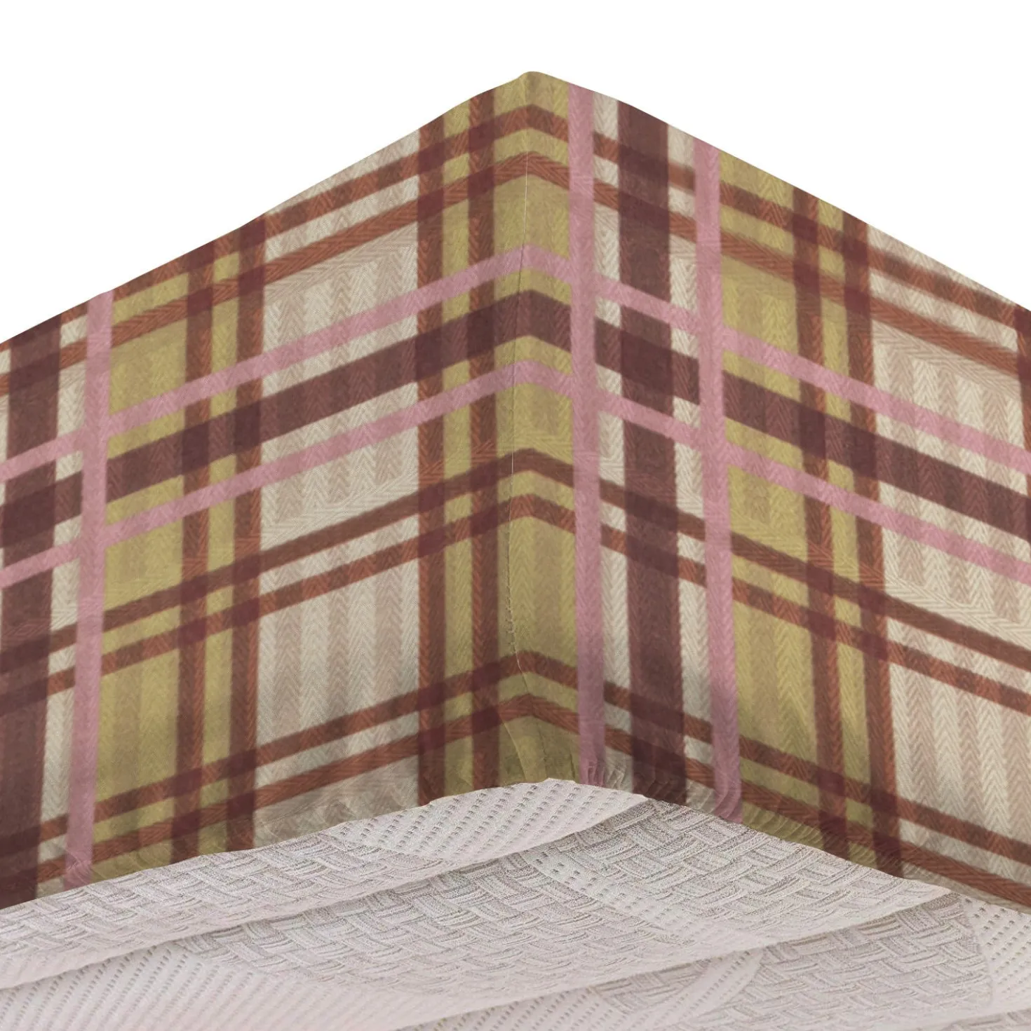 Completo letto matrimoniale tartan marrone