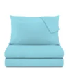 Completo letto matrimoniale tinta unita azzurro