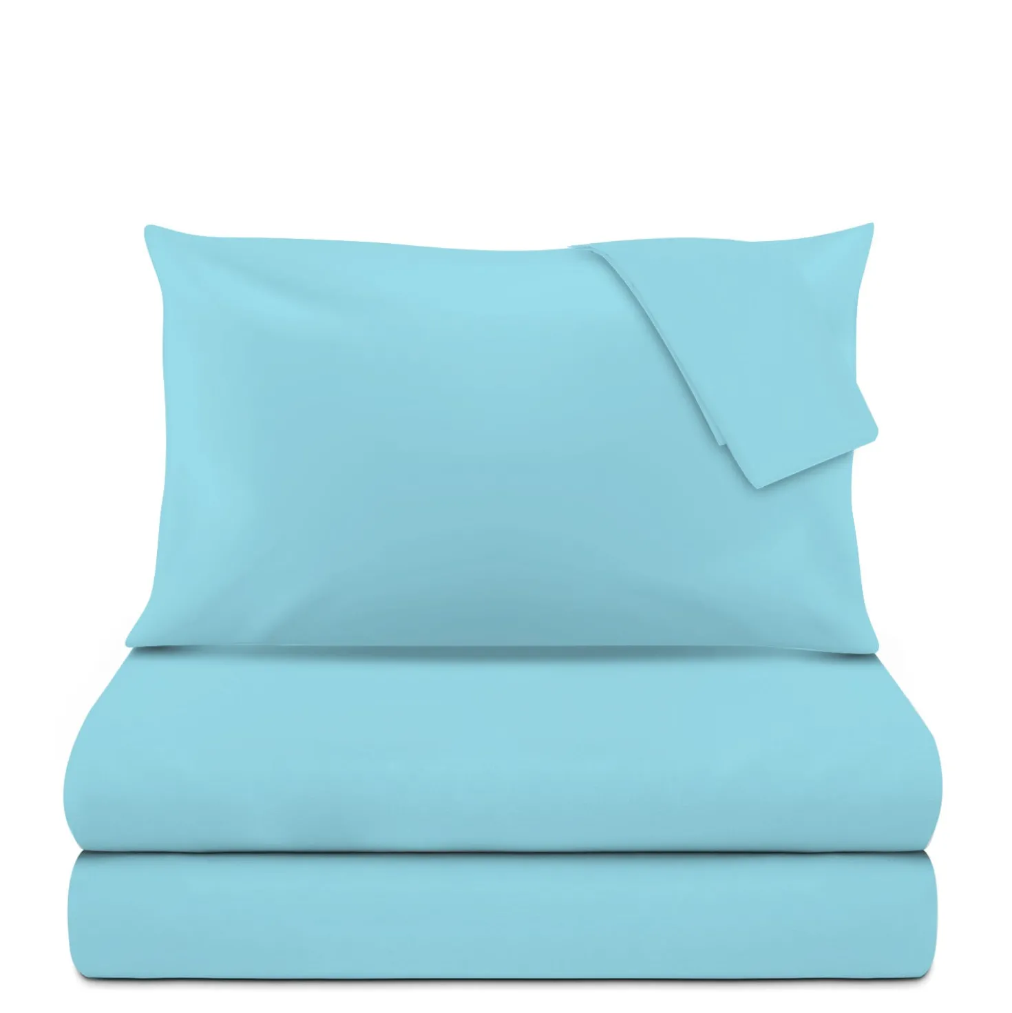 Completo letto matrimoniale tinta unita azzurro