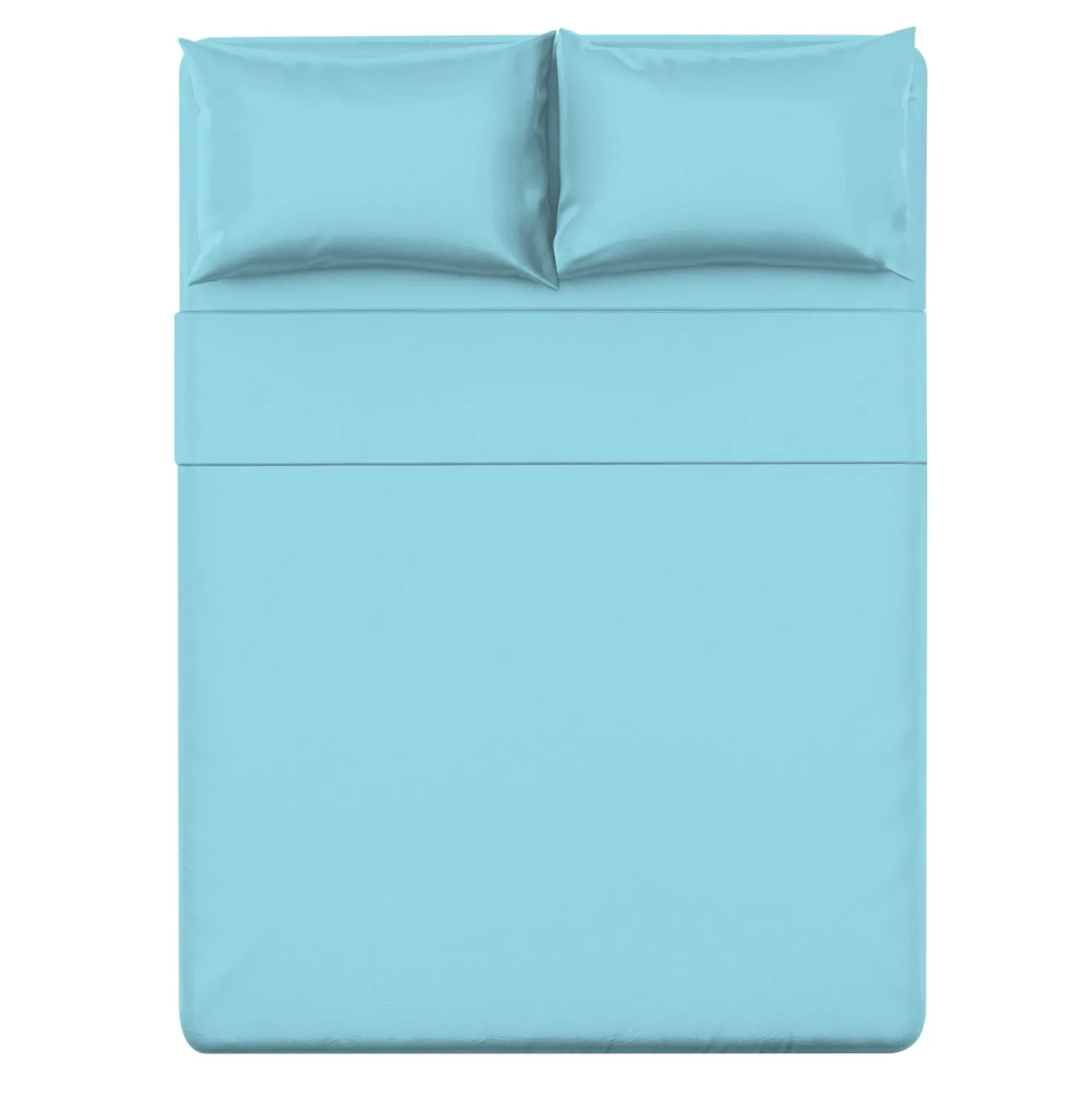 Completo letto matrimoniale tinta unita azzurro
